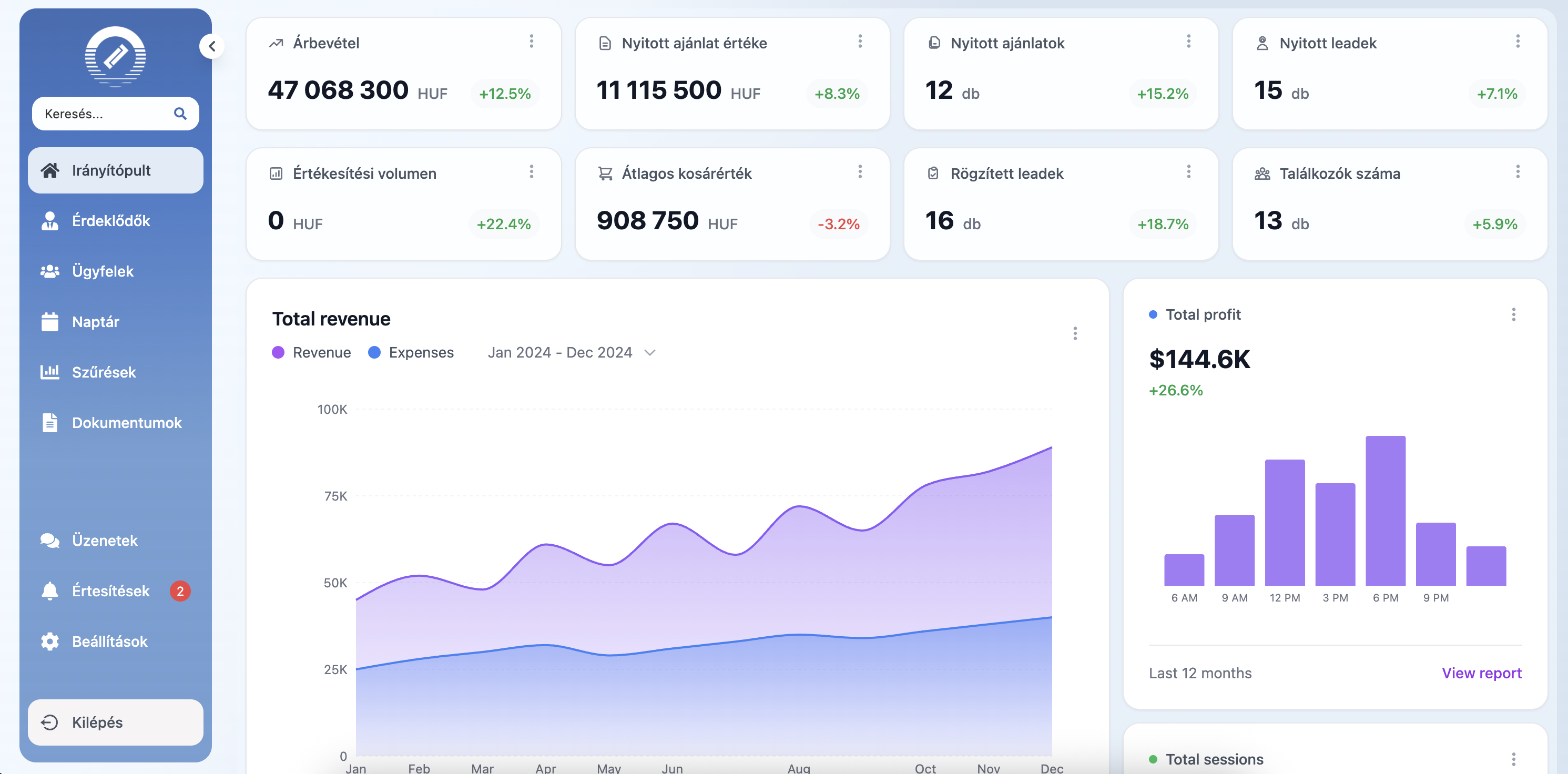 ZeroCRM Dashboard